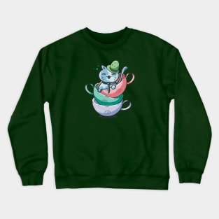 Cut Cat Tea Time Crewneck Sweatshirt